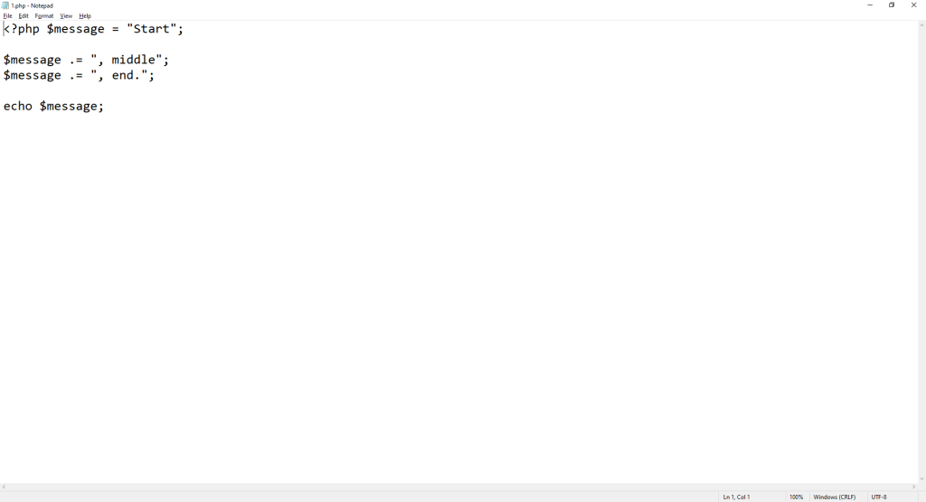 PHP String Concatenation